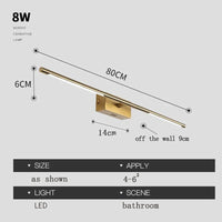 Applique murale LED pour miroir de salle de bain | Marco Lucetti Or 80cm / Blanc chaud (2700-3500K)
