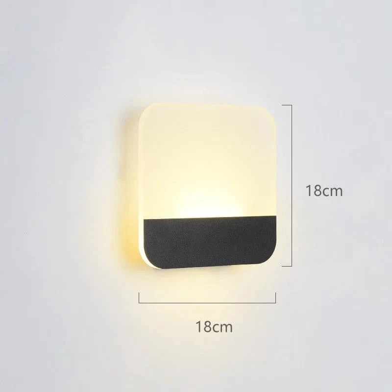Applique Murale LED pour un Éclairage d'Intérieur Décoratif | Marco Lucetti Carré noir / CHINE / Blanc chaud (2700-3500K) | 8W