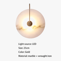 Applique murale LED premium en marbre noir et or. | Marco Lucetti