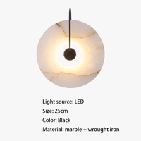 Applique murale LED premium en marbre noir et or. | Marco Lucetti