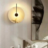 Applique murale LED premium en marbre noir et or. | Marco Lucetti