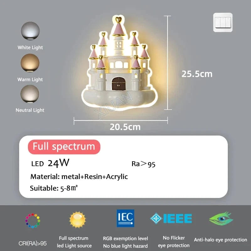 Applique murale LED Princesse pour bébé/enfant - Protection des yeux | Marco Lucetti 3 Température de couleur