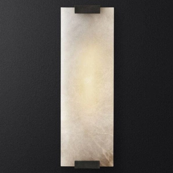 Applique Murale LED Rectangulaire en Marbre Zinerva Moderna | Marco Lucetti Noir - 15x47 cm / Chaude
