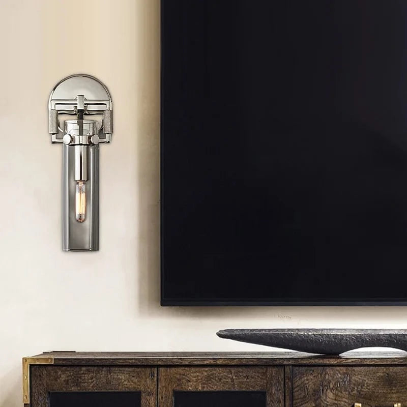 Applique murale LED rétro américaine métal & verre | Marco Lucetti