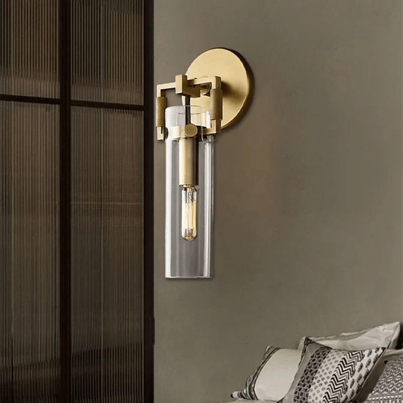 Applique murale LED rétro américaine métal & verre | Marco Lucetti