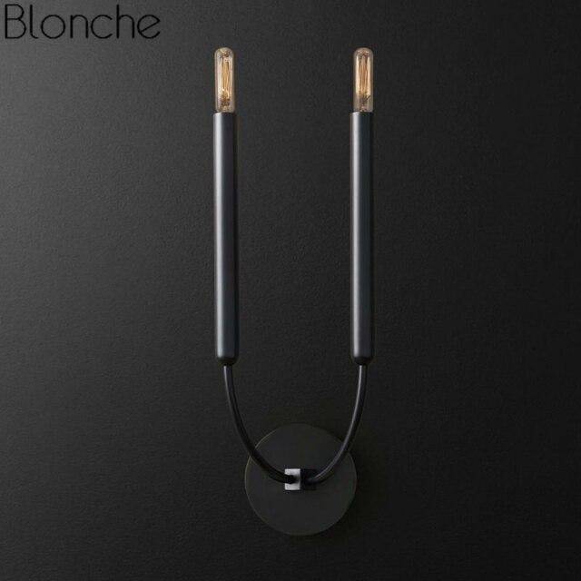 Applique murale LED rétro en métal moderne | Marco Lucetti Noir - 2 lampes