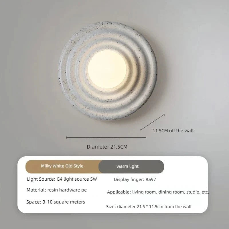 Applique Murale LED Rétro en Résine - Lumin'Art Mural Rond | Marco Lucetti BLANC / Lumière 3 couleurs