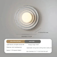 Applique Murale LED Rétro en Résine - Lumin'Art Mural Rond | Marco Lucetti BLANC / Lumière 3 couleurs
