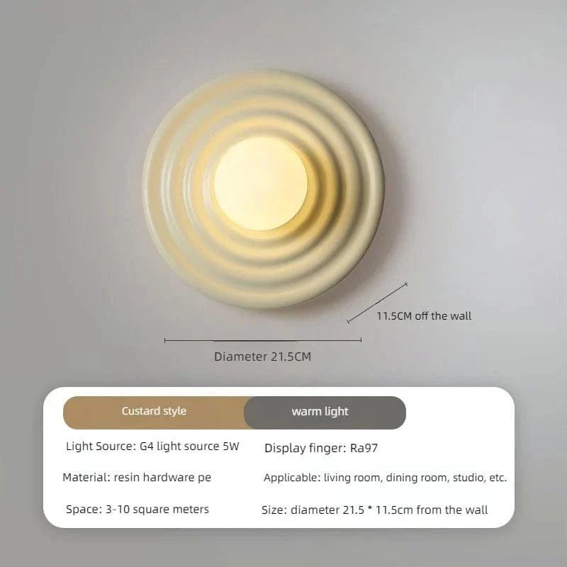 Applique Murale LED Rétro en Résine - Lumin'Art Mural Rond | Marco Lucetti Jaune / Blanc froid 6000K
