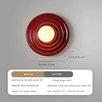 Applique Murale LED Rétro en Résine - Lumin'Art Mural Rond | Marco Lucetti Rouge / Blanc froid 6000K