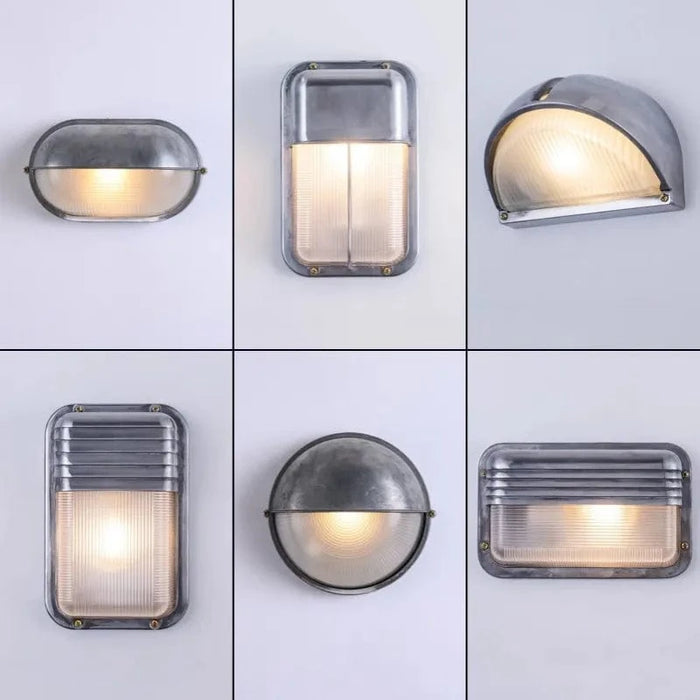 Applique murale LED rétro extérieure  industrielle Vintage IP65 étanche en verre - Luminaflare | Marco Lucetti