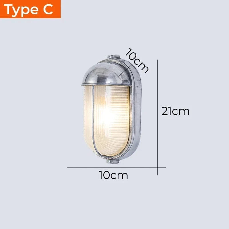 Applique murale LED rétro extérieure  industrielle Vintage IP65 étanche en verre - Luminaflare | Marco Lucetti C / E27 sans ampoule