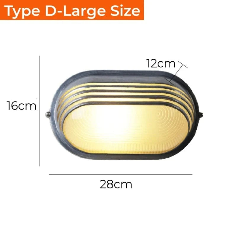 Applique murale LED rétro extérieure  industrielle Vintage IP65 étanche en verre - Luminaflare | Marco Lucetti D Grand / E27 sans ampoule