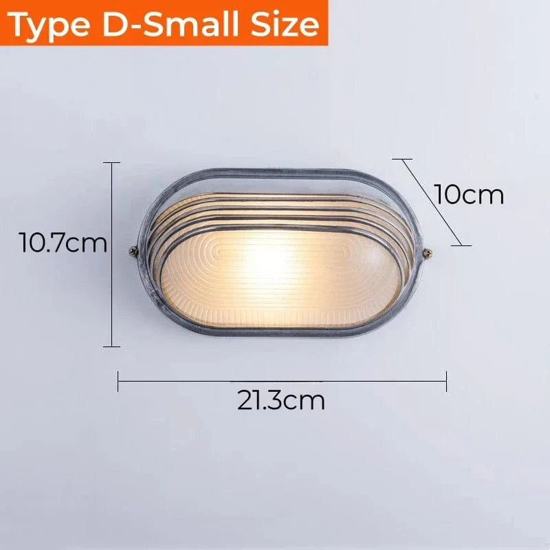 Applique murale LED rétro extérieure  industrielle Vintage IP65 étanche en verre - Luminaflare | Marco Lucetti D Petit / E27 sans ampoule