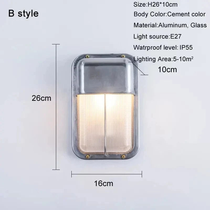 Applique murale LED rétro imperméable en aluminium pour intérieur et extérieur | Marco Lucetti Style B