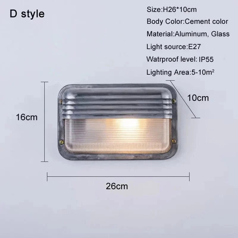 Applique murale LED rétro imperméable en aluminium pour intérieur et extérieur | Marco Lucetti Style D