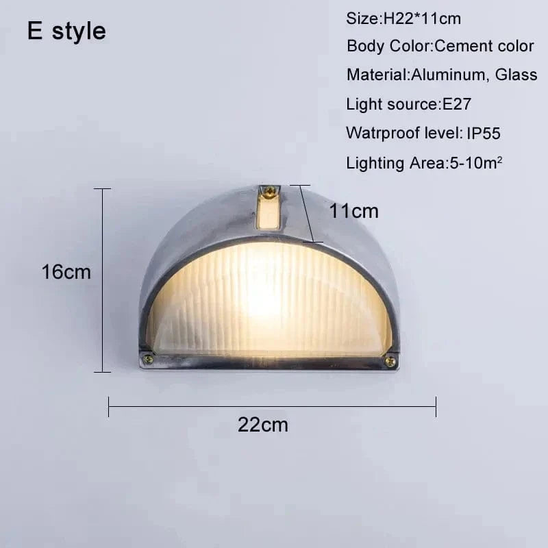 Applique murale LED rétro imperméable en aluminium pour intérieur et extérieur | Marco Lucetti Style E