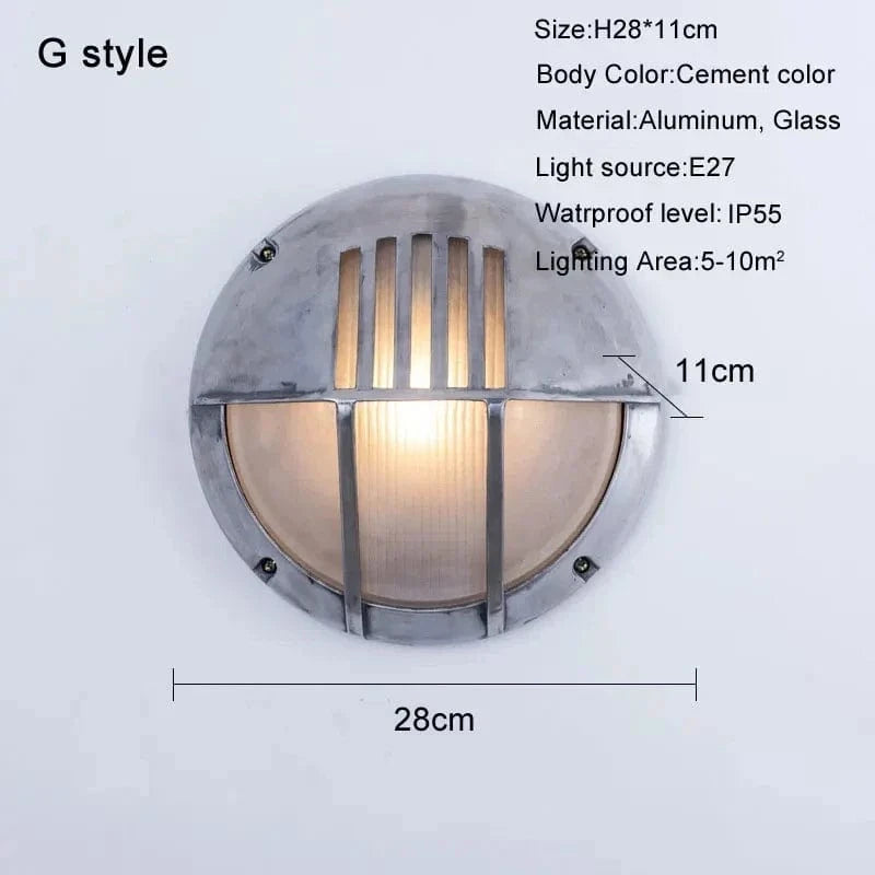 Applique murale LED rétro imperméable en aluminium pour intérieur et extérieur | Marco Lucetti Style G