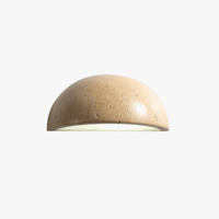 Applique murale LED rétro semi-circulaire en travertin naturel - Idéal pour une décoration tendance | Marco Lucetti