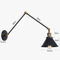 Applique Murale LED Rétro Vintage à Bras Long Réglable | Marco Lucetti