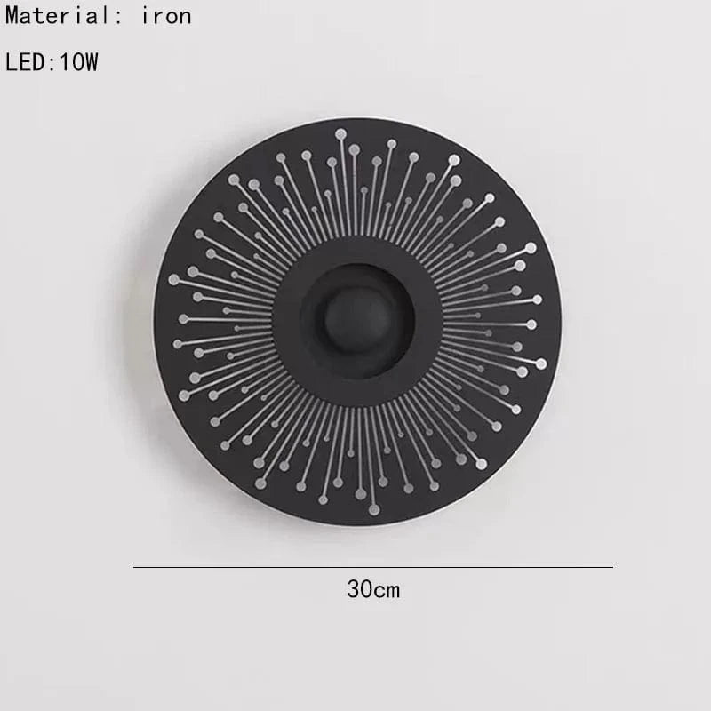 Applique Murale LED Ronde Art Déco - Pour Divers Espaces | Livraison Directe | Marco Lucetti B-Noir / Lumière chaude 3000K