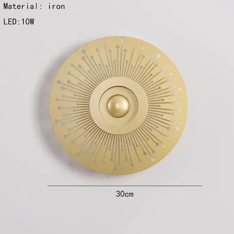 Applique Murale LED Ronde Art Déco - Pour Divers Espaces | Livraison Directe | Marco Lucetti B-Or / Lumière chaude 3000K