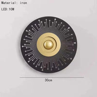 Applique murale LED ronde Art Déco pour une ambiance chaleureuse  | Marco Lucetti B-Noir-Or / Lumière chaude 3000K