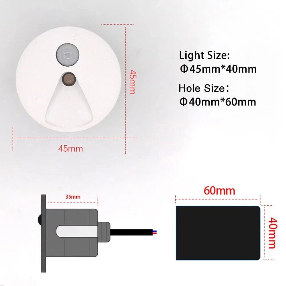 Applique Murale LED Ronde avec Capteur de Mouvement | Marco Lucetti Capteur Blanc B / 3000K / 1,5W