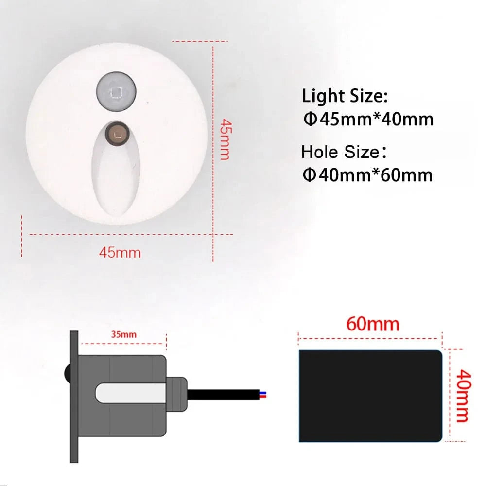 Applique Murale LED Ronde avec Capteur de Mouvement | Marco Lucetti Capteur Blanc C / 4000K / 3W