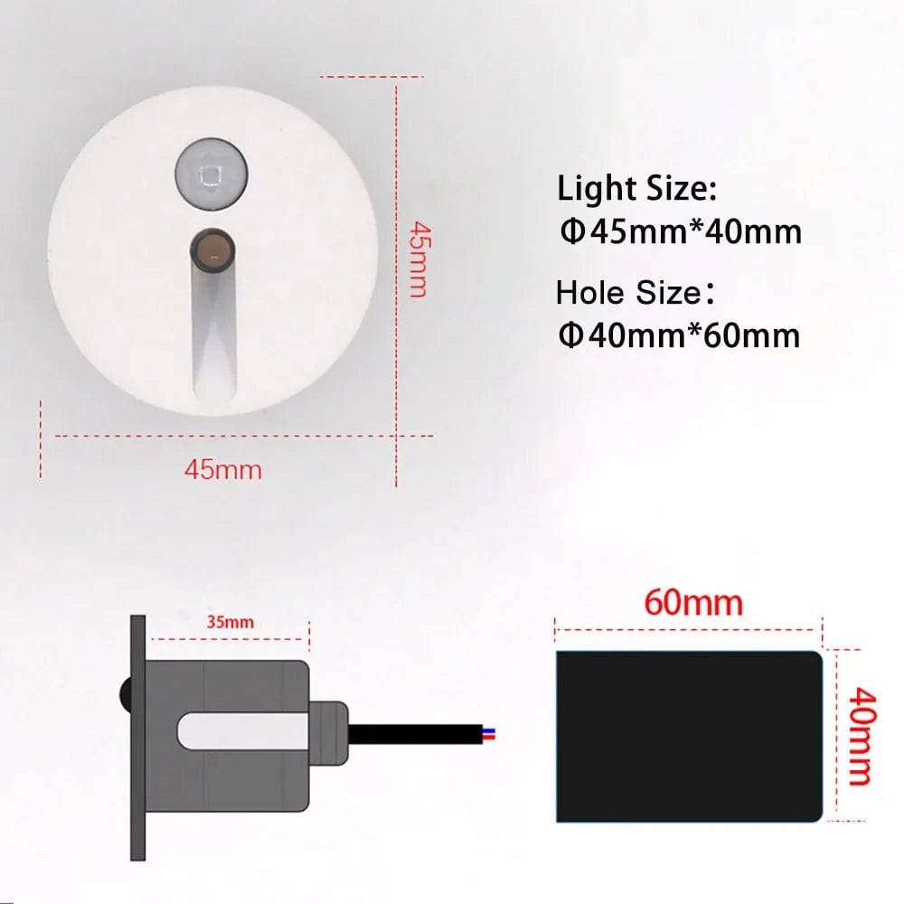Applique Murale LED Ronde avec Capteur de Mouvement | Marco Lucetti Capteur Blanc D / 3000K / 1,5W