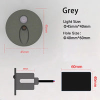 Applique Murale LED Ronde avec Capteur de Mouvement | Marco Lucetti Capteur Gris C / 4000K / 3W