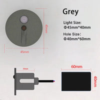 Applique Murale LED Ronde avec Capteur de Mouvement | Marco Lucetti Capteur Gris D / 3000K / 1,5W