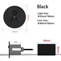 Applique Murale LED Ronde avec Capteur de Mouvement | Marco Lucetti Capteur Noir B / 3000K / 1,5W