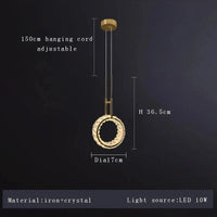 Applique murale LED ronde de luxe en cristal - Édition 2024 | Marco Lucetti Suspension / Dimmable