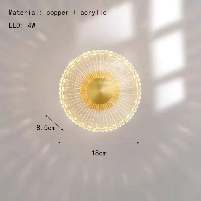 Applique murale LED ronde en acrylique et laiton doré - Set de 3 variables | Marco Lucetti 18 cm / 3 modifiable