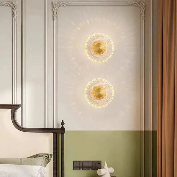 Applique murale LED ronde en acrylique et laiton doré - Set de 3 variables | Marco Lucetti 18 cm / 3 modifiable