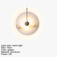 Applique murale LED ronde en marbre et cuivre doré - Luxe Illuminateur | Marco Lucetti