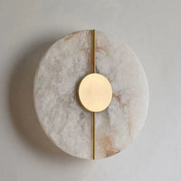 Applique murale LED ronde en marbre et cuivre doré - Luxe Illuminateur | Marco Lucetti