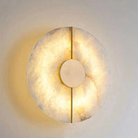 Applique murale LED ronde en marbre et cuivre doré - Luxe Illuminateur | Marco Lucetti