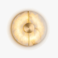 Applique murale LED ronde en marbre et cuivre doré - Luxe Illuminé | Marco Lucetti