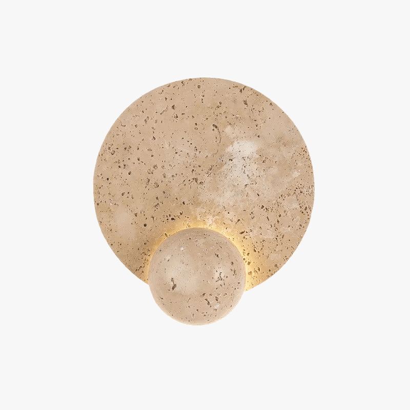 Applique Murale LED Ronde en Pierre Naturelle 3000K Art Déco - Édition Premium | Marco Lucetti Lumière chaude 3000K