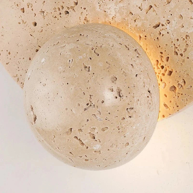 Applique Murale LED Ronde en Pierre Naturelle Art Déco: Luminaires Haut de Gamme | Marco Lucetti Lumière chaude 3000K