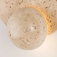 Applique Murale LED Ronde en Pierre Naturelle Art Déco: Luminaires Haut de Gamme | Marco Lucetti Lumière chaude 3000K