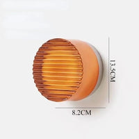 Applique murale LED ronde moderne en verre pour salon, allée, couloir, chambre et salle de bains | Marco Lucetti Ae orange / Lumière 3 couleurs