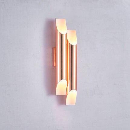 Applique murale LED rose gold cylindre ouvert | Marco Lucetti 2 lampes