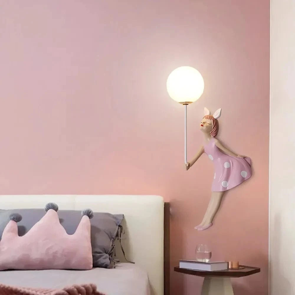 Applique murale LED rose pour une chambre de princesse | Marco Lucetti