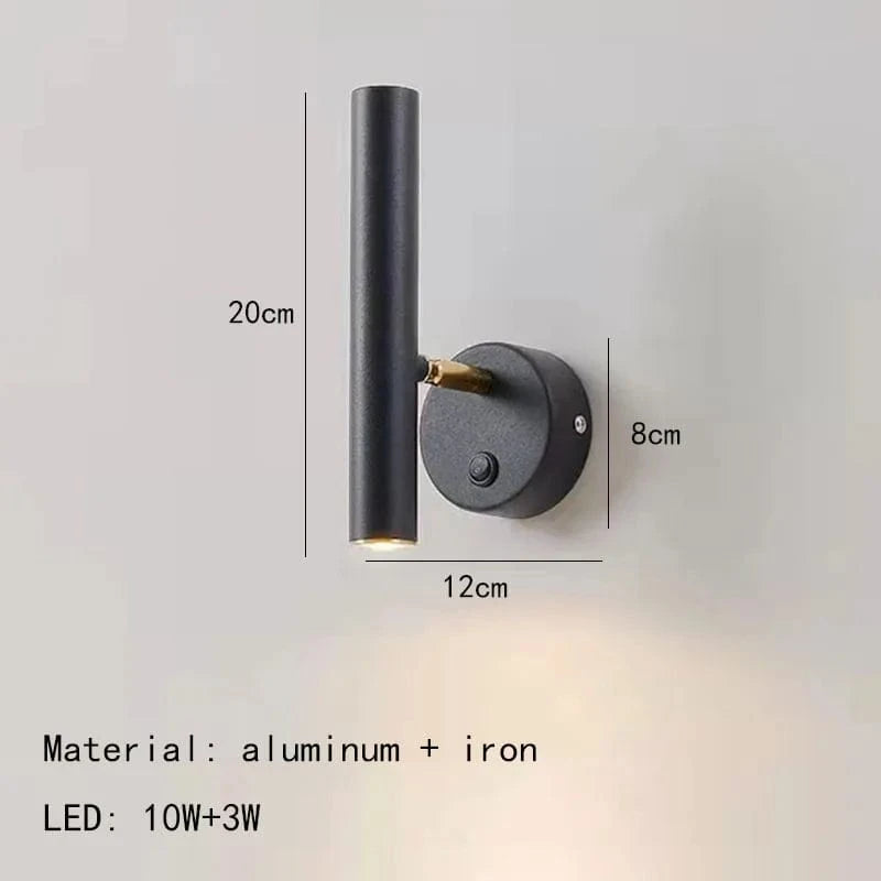 Applique murale LED rotative design pour lecture et relaxation | Marco Lucetti Noir / Blanc chaud (2700-3500K)