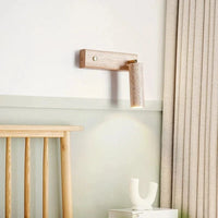 Applique Murale LED Rotative en Bois Wabi-Sabi avec Interrupteur | Marco Lucetti
