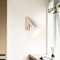 Applique Murale LED Rotative en Bois Wabi-Sabi avec Interrupteur | Marco Lucetti