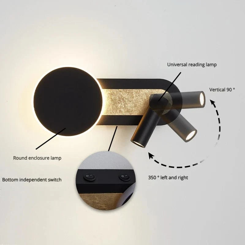 Applique Murale LED Rotative Nordique Moderne Avec Interrupteur | Marco Lucetti